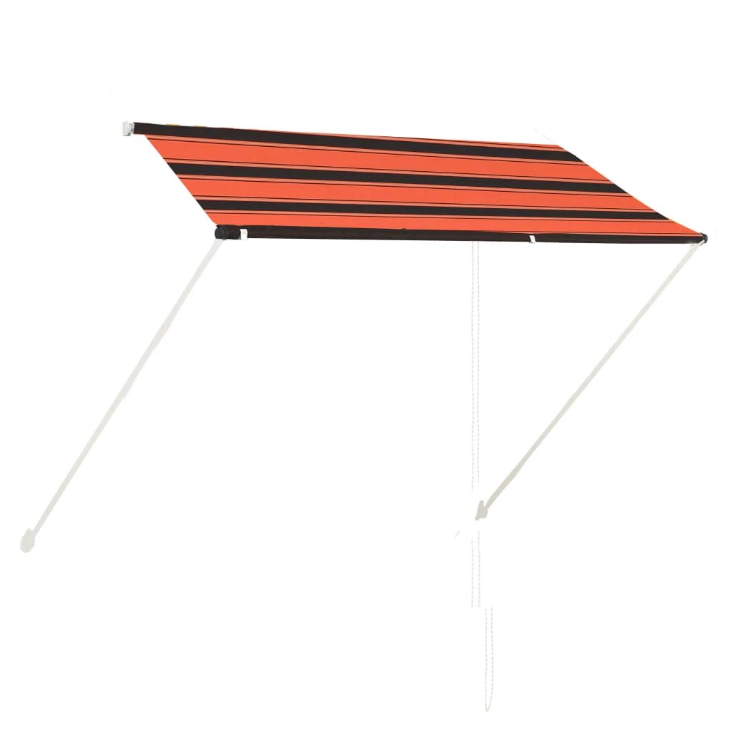 vidaXL VidaXL Retractable Awning 100x150 cm Blue White PA-Coated Fabric UV-Resistant for Patio - Cover