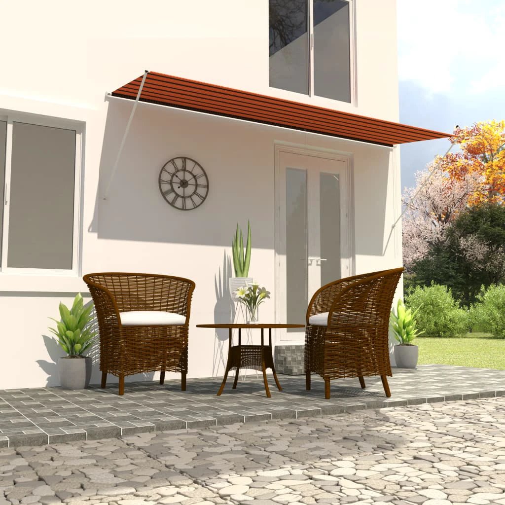 vidaXL VidaXL Retractable Awning 100x150 cm Blue White PA-Coated Fabric UV-Resistant for Patio - Cover