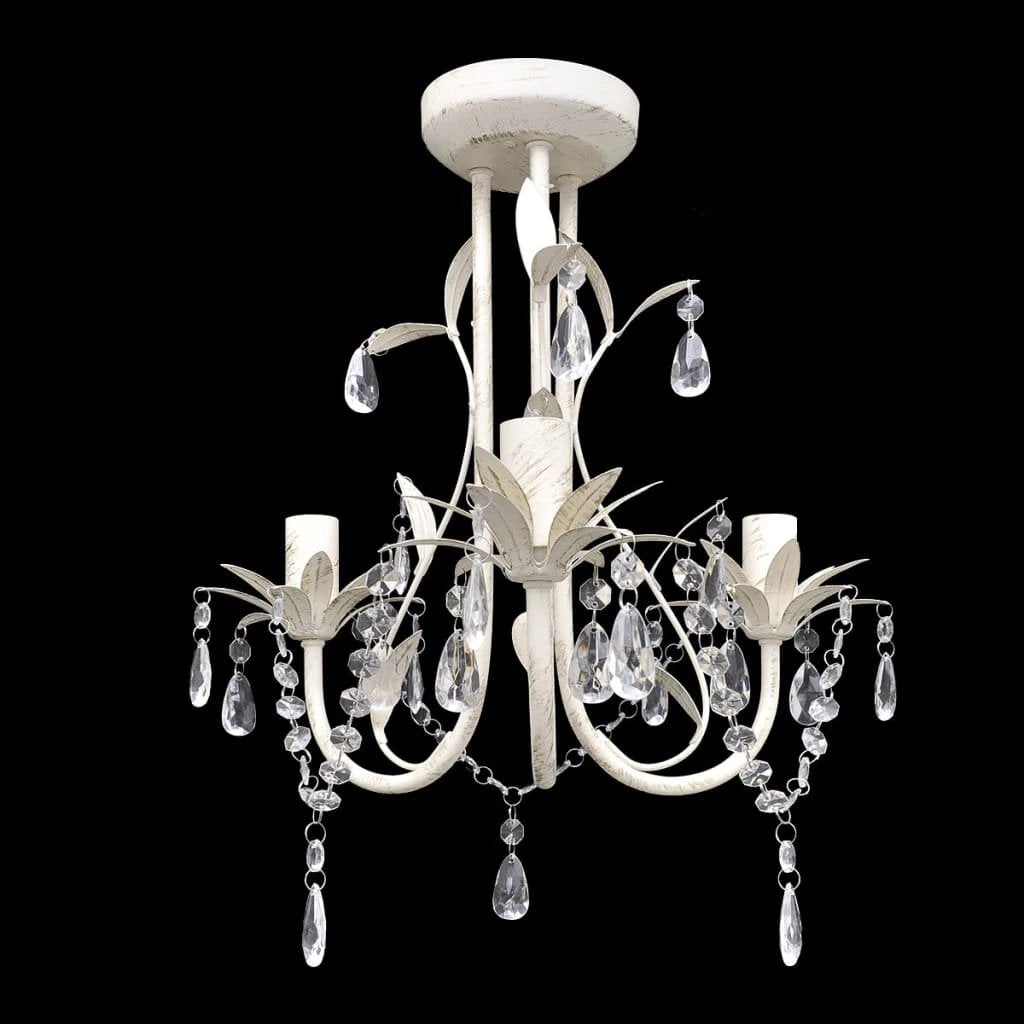 vidaXL Crystal Pendant Lights 2pcs White Dining by vidaXL