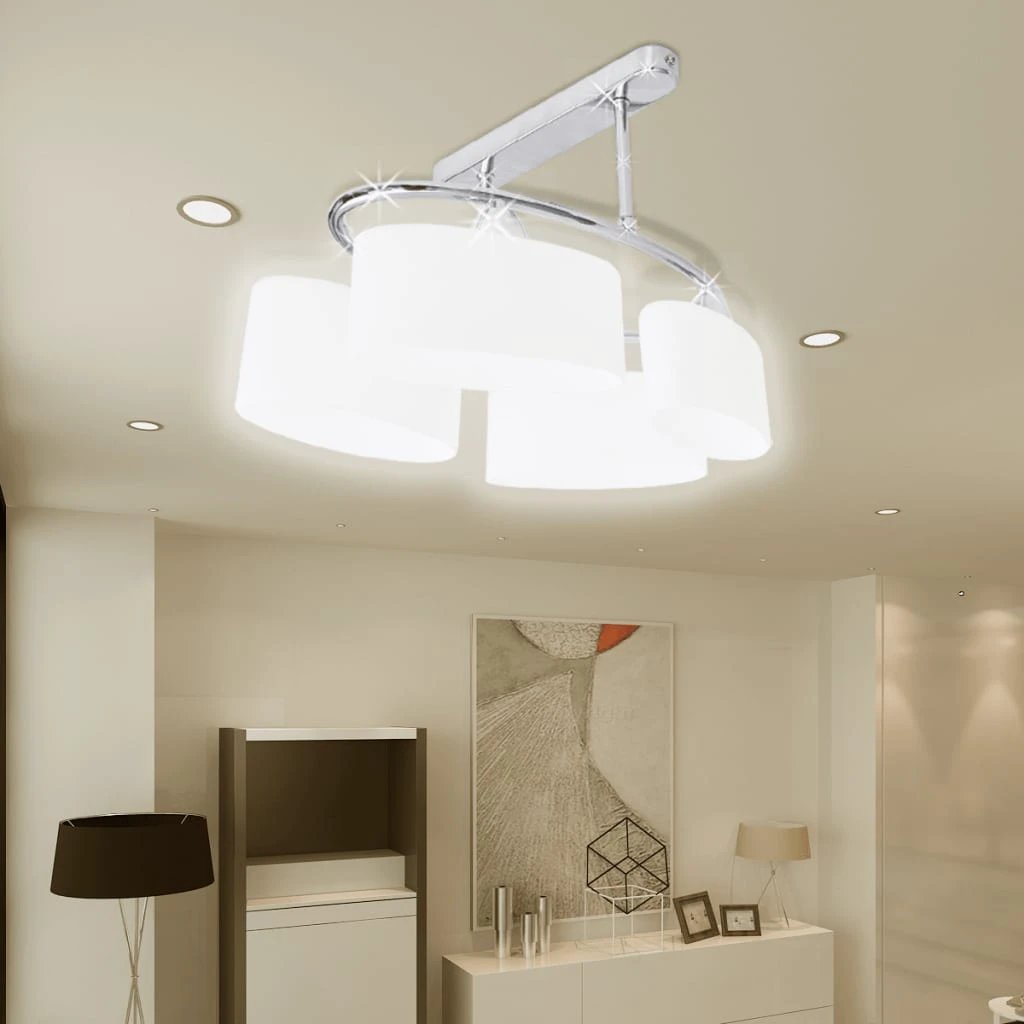 vidaXL Premium Ceiling Light 4Shade Ellipsoid Glass Home - Ceiling Lights