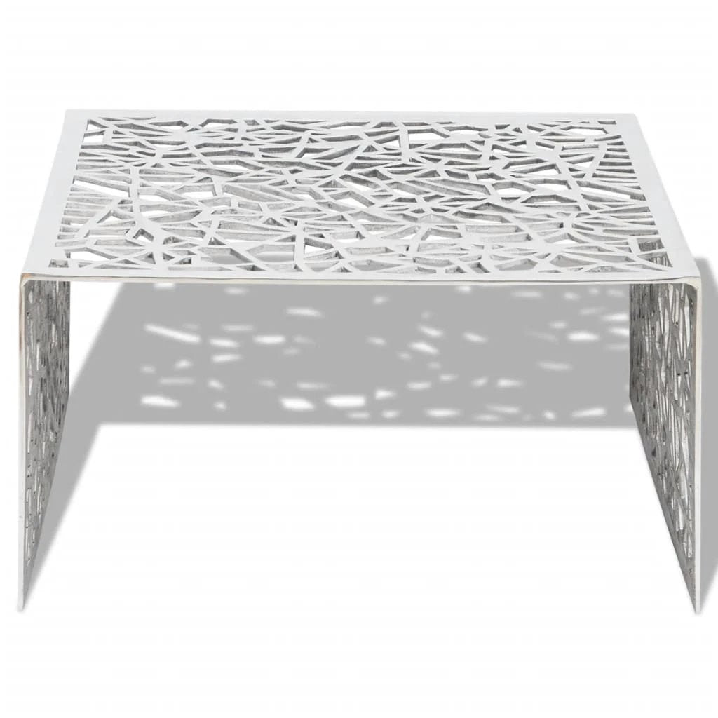 vidaXL Premium Coffee Table Compact Geometric Openwork Aluminium End Table For Living Room - Coffee Table