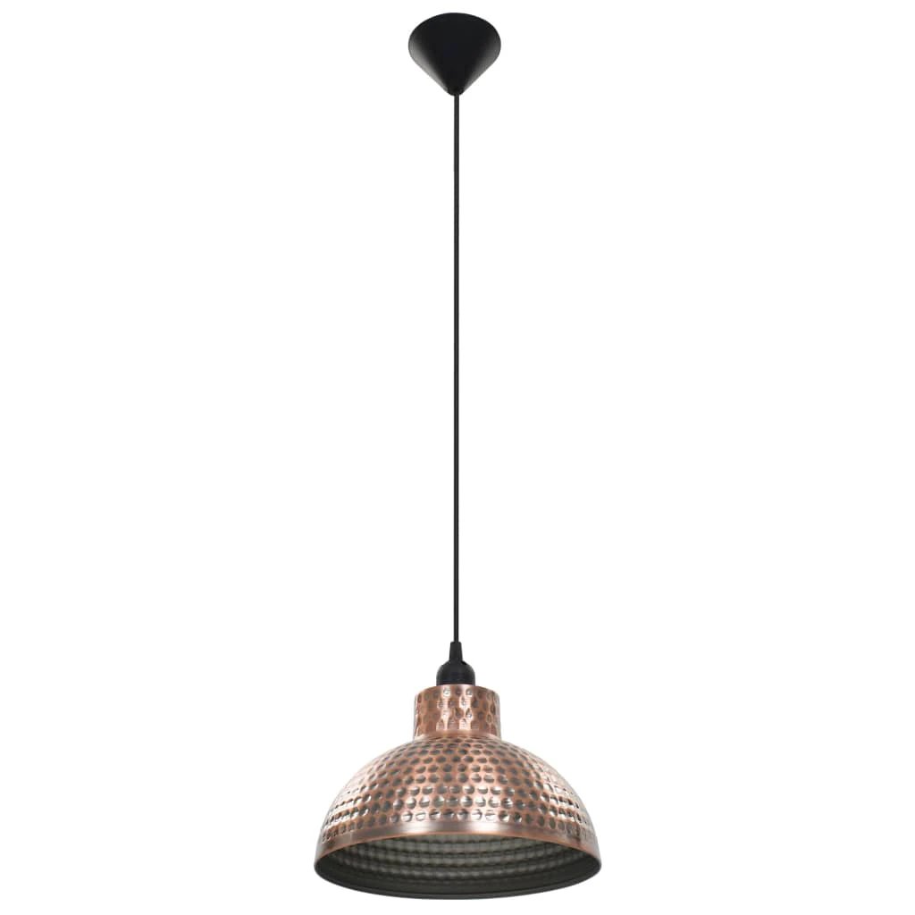 Copper Ceiling Lamps 2Pc Set Hammered Finish Home by vidaXL