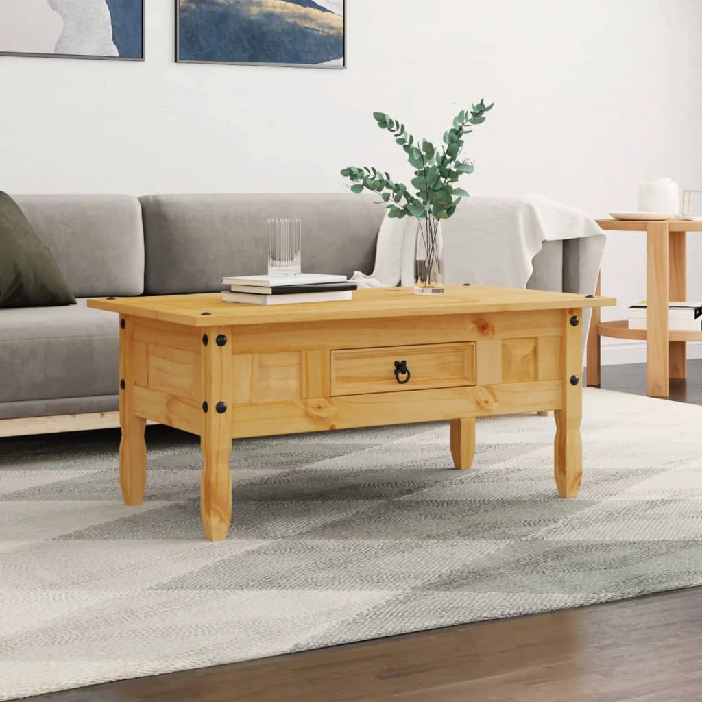 vidaXL VidaXL Coffee Table 100x55x44 cm Grey Corona Range Rustic Pine For Living Room Decor - Coffee Table