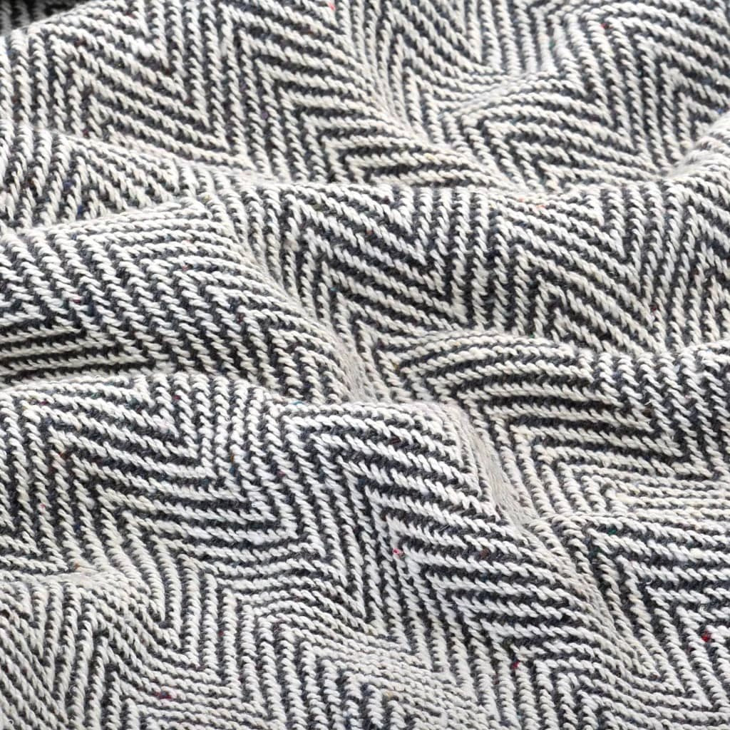 vidaXL vidaXL Cotton Throw Blanket 125x150 cm Grey with Tassels - Blankets Throws
