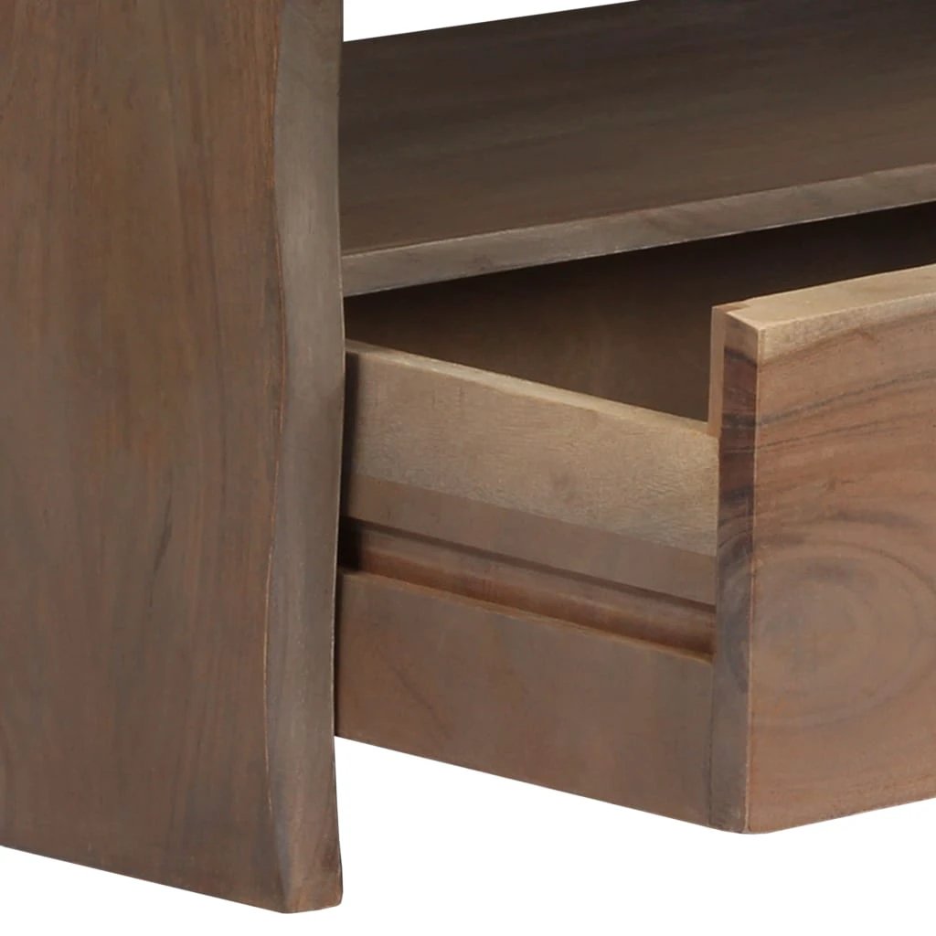 Solid Acacia Coffee Table 90x50x40 Cm Live Edge Grey Finish For Rustic Living Room Decor by vidaXL