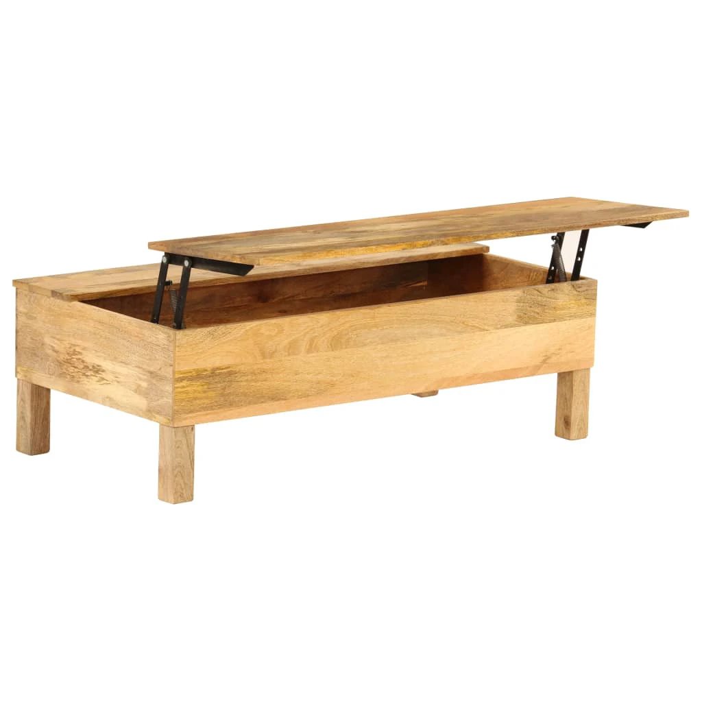 MangoWood Coffee Table 110x55x35cm Storage Box by vidaXL
