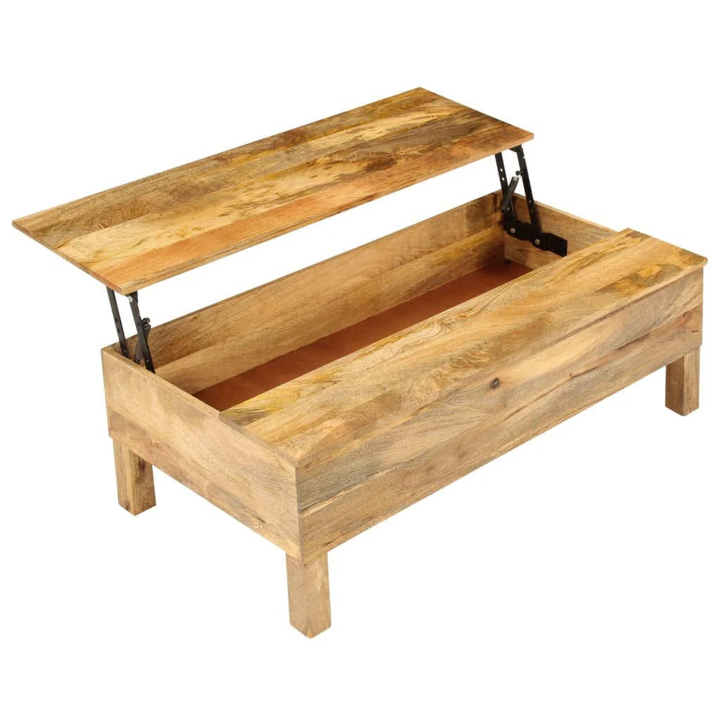 MangoWood Coffee Table 110x55x35cm Storage Box by vidaXL