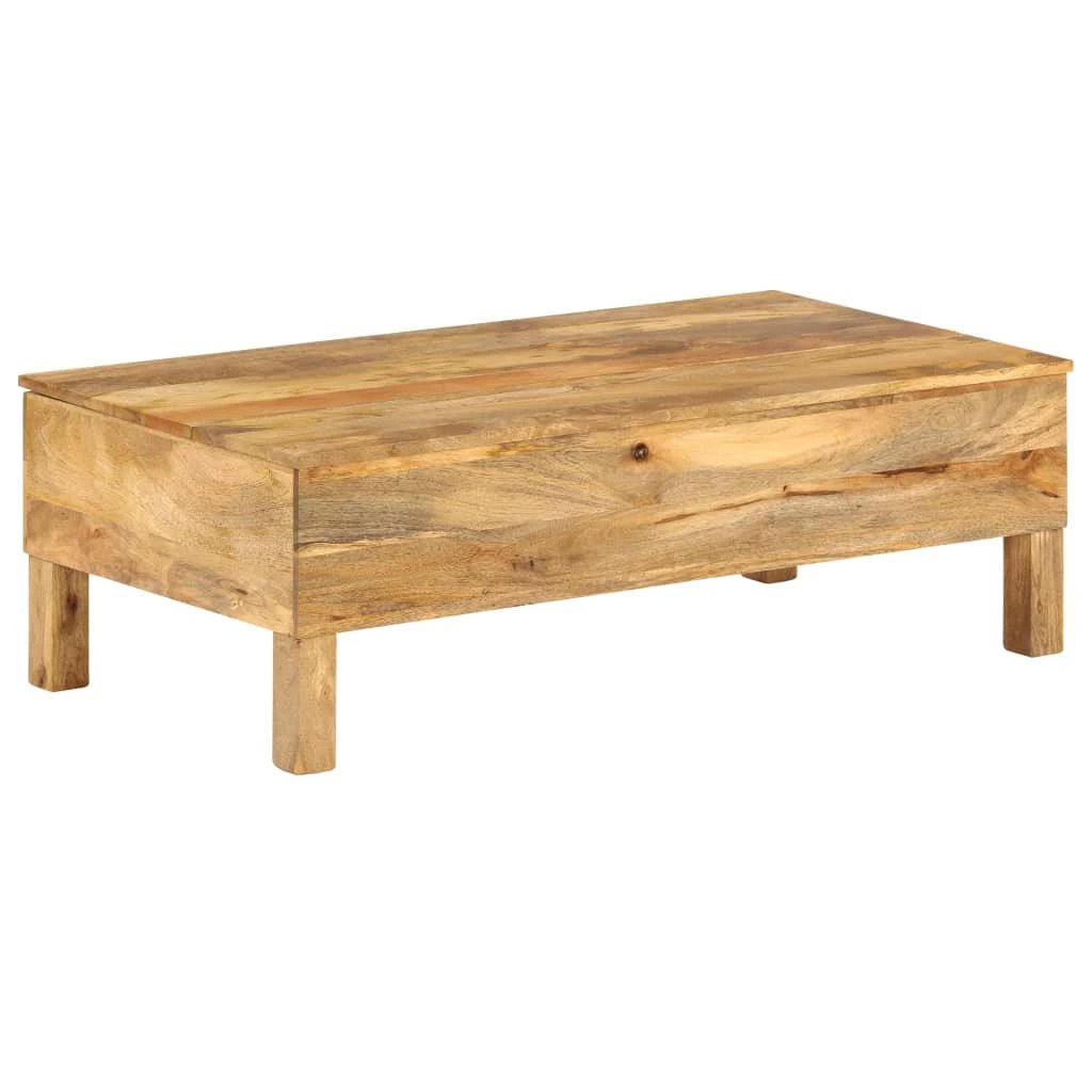 MangoWood Coffee Table 110x55x35cm Storage Box by vidaXL