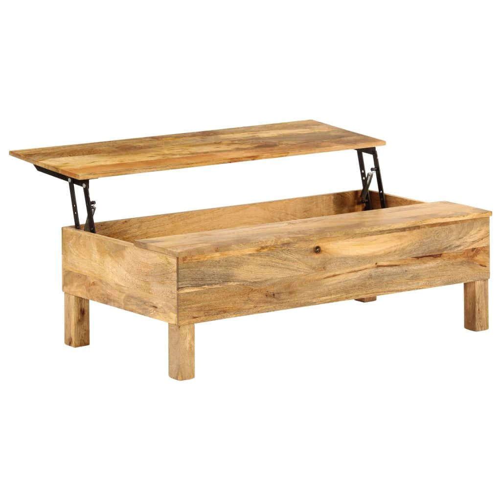MangoWood Coffee Table 110x55x35cm Storage Box by vidaXL