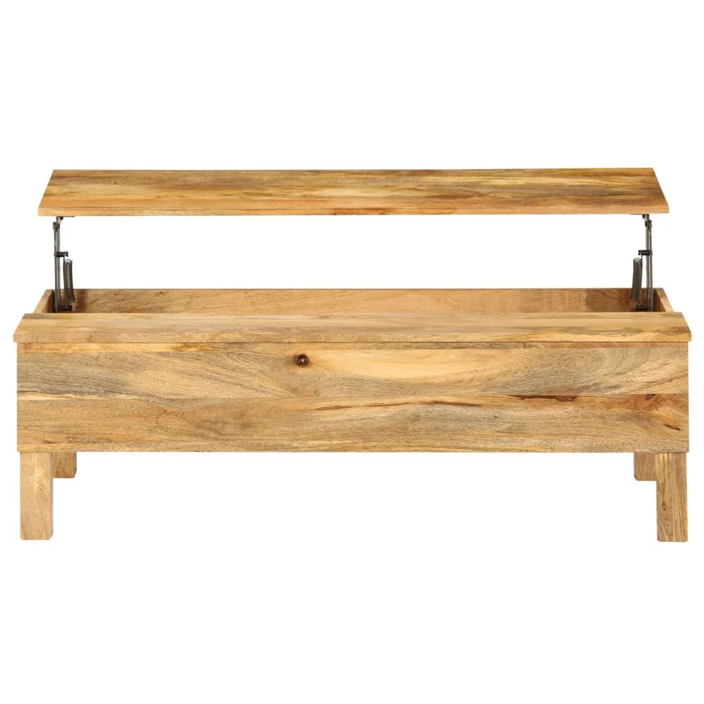 MangoWood Coffee Table 110x55x35cm Storage Box by vidaXL