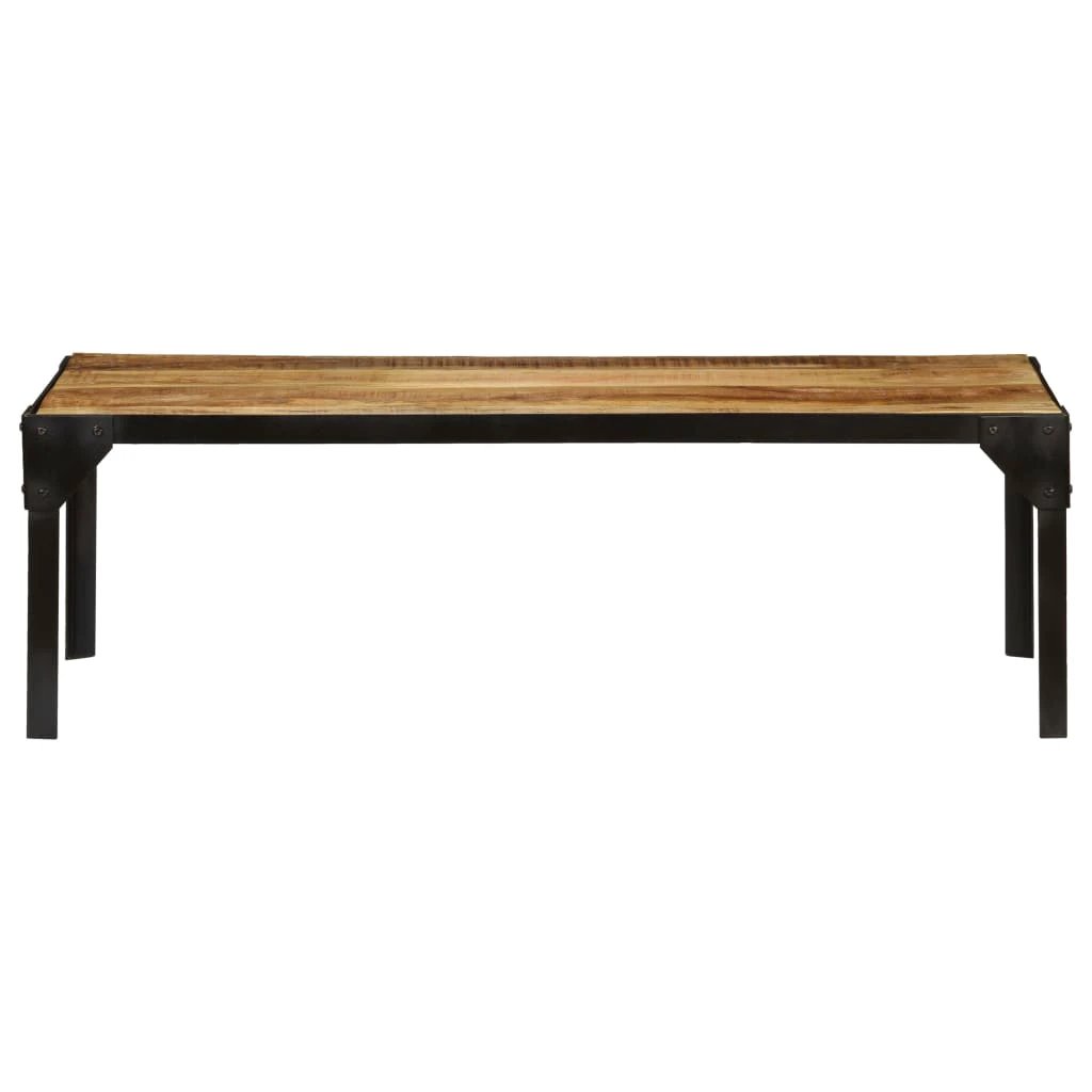 Industrial Coffee Table 110 cm Solid Rough Mango Wood And Steel For Home Office And Living Room by vidaXL