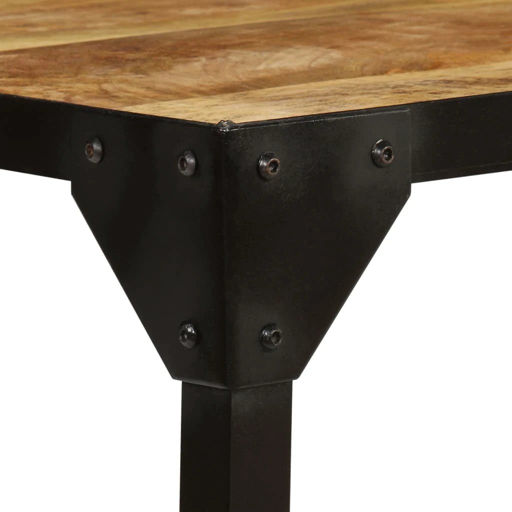 Industrial Coffee Table 110 cm Solid Rough Mango Wood And Steel For Home Office And Living Room by vidaXL