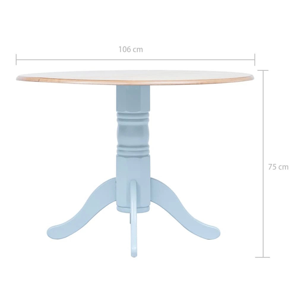 vidaXL Dining Table White 106 cm Solid Rubber Wood by vidaXL