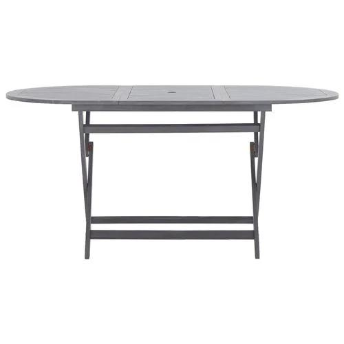 vidaXL vidaXL 7 Piece Garden Dining Set Solid Acacia Wood Grey - Garden Set