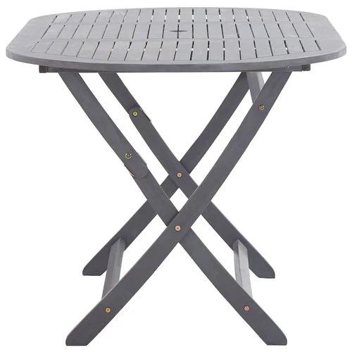 vidaXL vidaXL 7 Piece Garden Dining Set Solid Acacia Wood Grey - Garden Set