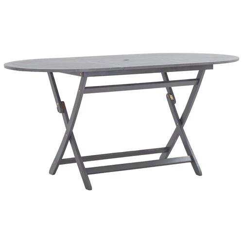 vidaXL vidaXL 7 Piece Garden Dining Set Solid Acacia Wood Grey - Garden Set