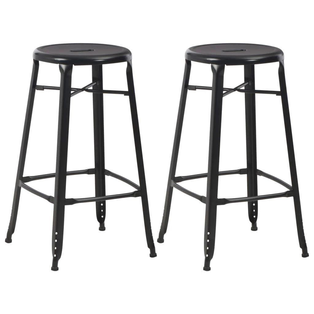 vidaXL VidaXL Bar Stools 4 Pcs Black Pinewood Seats For Kitchen - Bar Stool