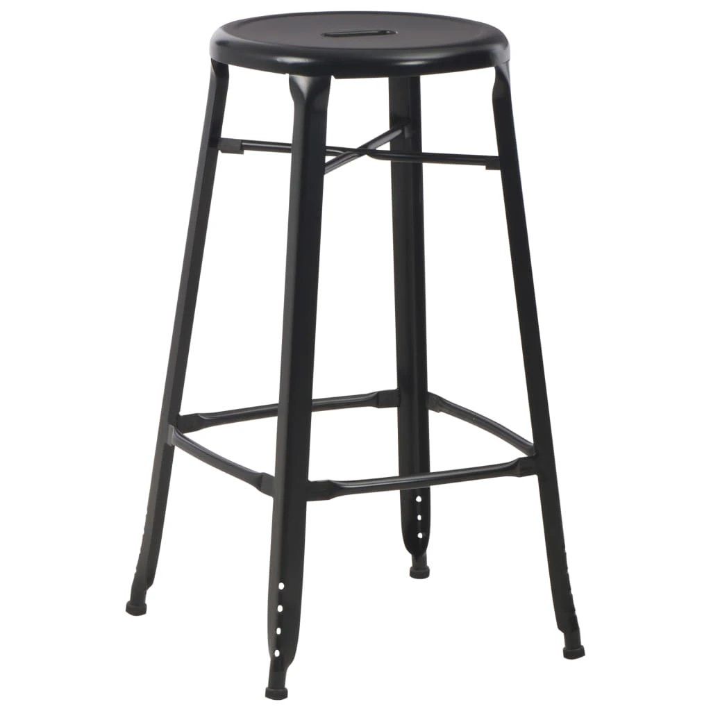 vidaXL VidaXL Bar Stools 4 Pcs Black Pinewood Seats For Kitchen - Bar Stool