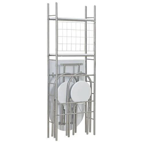 vidaXL 3 Piece Folding Dining Set with Storage Rack for Space-Saving Solutions in Homes and Restaurants by vidaXL