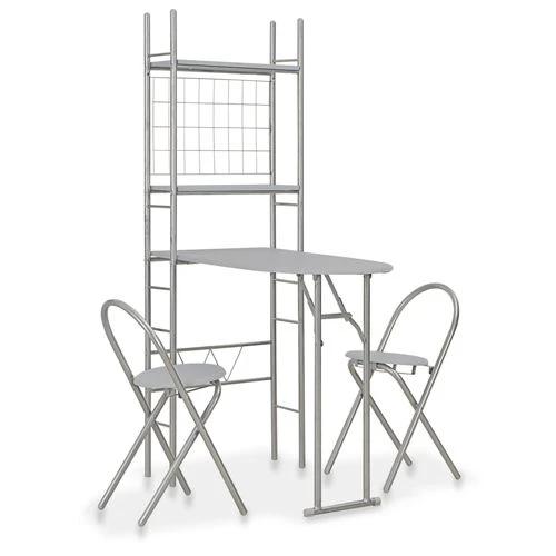 vidaXL vidaXL 3 Piece Folding Dining Set with Storage Rack for Space-Saving Solutions in Homes and Restaurants -