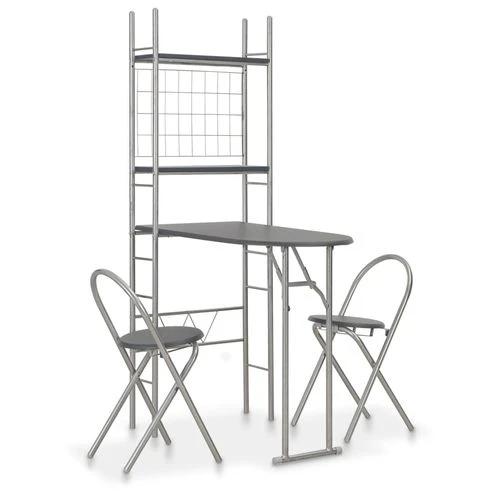 vidaXL vidaXL 3 Piece Folding Dining Set with Storage Rack for Space-Saving Solutions in Homes and Restaurants -