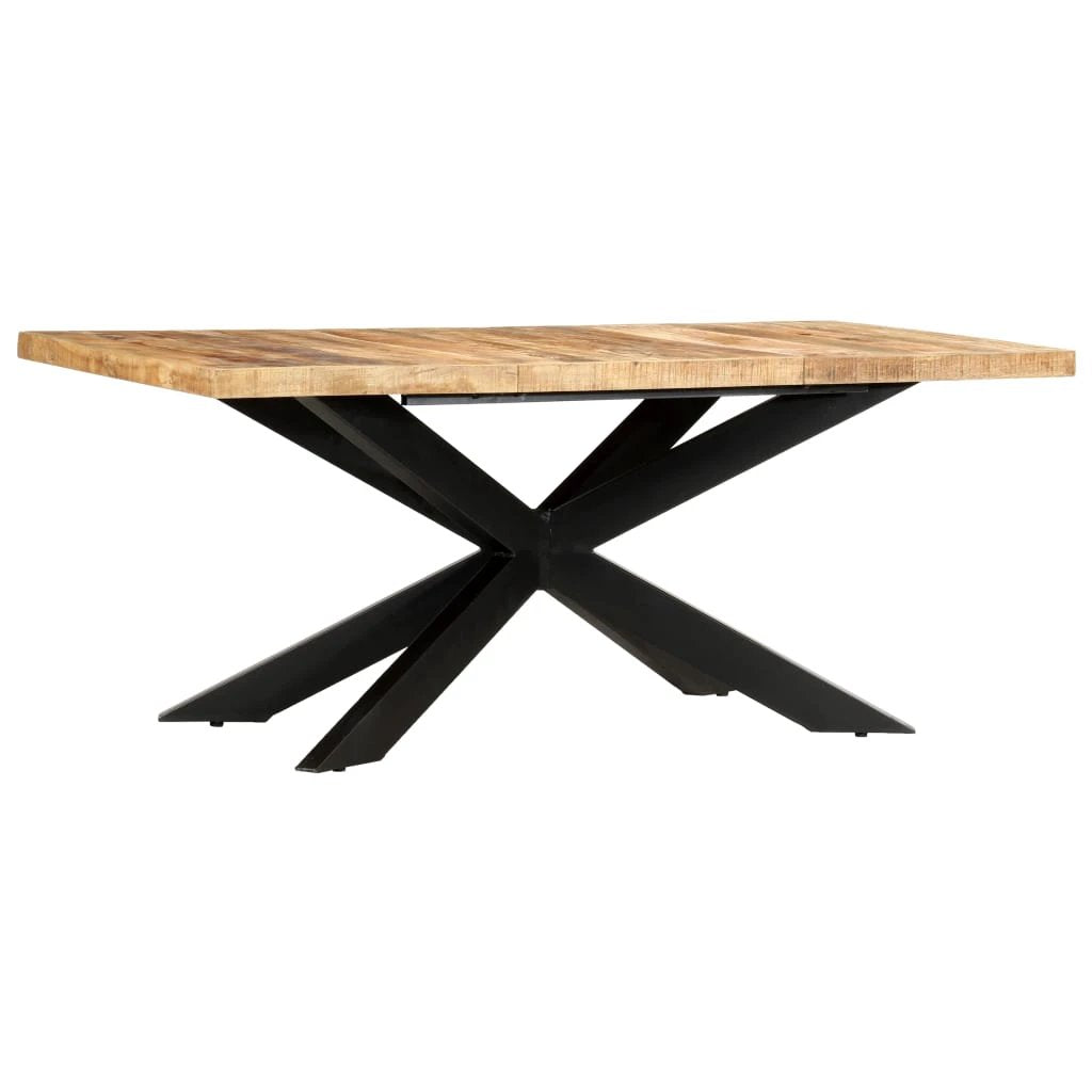 vidaXL vidaXL Dining Table 180x90x76 cm Solid Mango Wood with Industrial Steel Frame For Dining Rooms - Dining Table