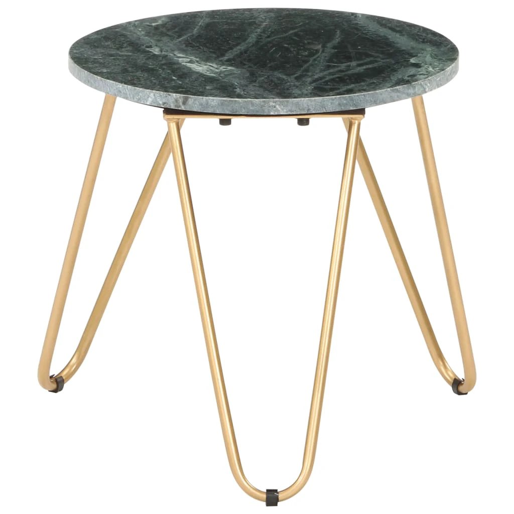 vidaXL VidaXL Coffee Table 40x40x40 cm Real Stone Marble Texture Powder Coated Iron Frame for Living Room Decor - Coffee Table