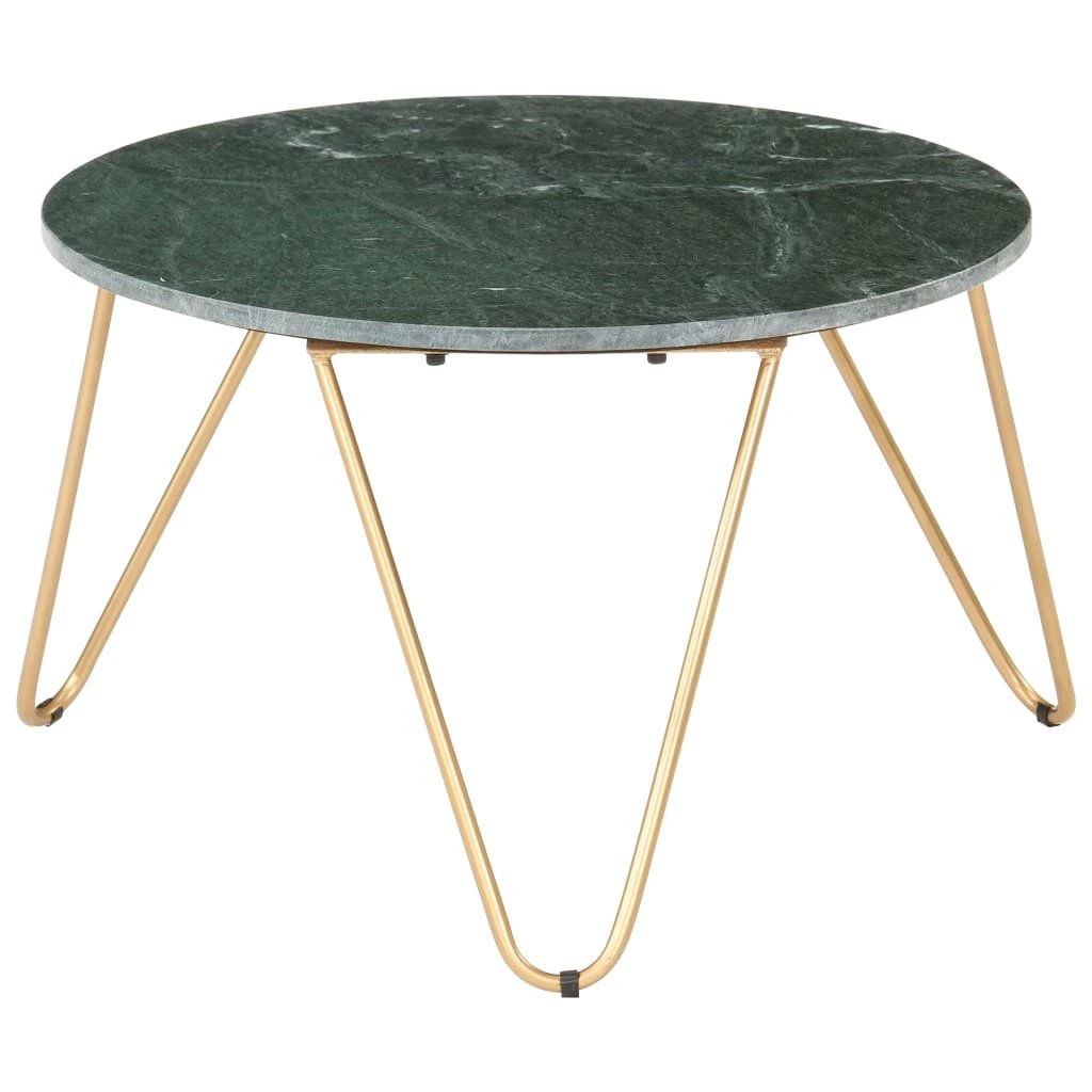 vidaXL VidaXL Coffee Table 40x40x40 cm Real Stone Marble Texture Powder Coated Iron Frame for Living Room Decor - Coffee Table