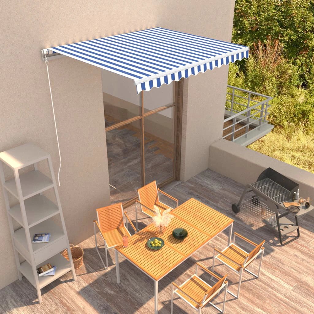 vidaXL VidaXL Manual Retractable Awning 400x350 Burgundy UV Resistant Patio Shade For Outdoors - Cover