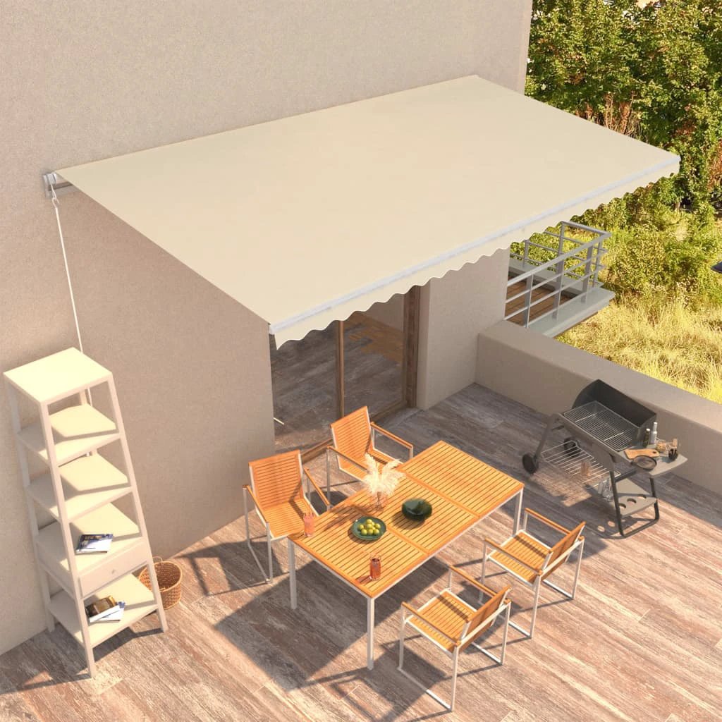 VidaXL Manual Retractable Awning 400x350 Burgundy UV Resistant Patio Shade For Outdoors by vidaXL