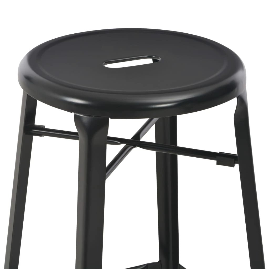 vidaXL VidaXL Bar Stools 4 Pcs Black Pinewood Seats For Kitchen - Bar Stool