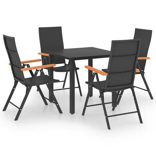 vidaXL 3 Piece Garden Dining Set with Weather-Resistant PE Rattan and Stylish WPC Armrests for Outdoor Entertaining by vidaXL