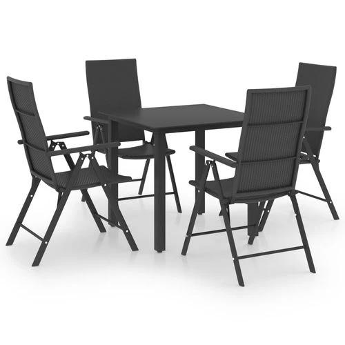 vidaXL 3 Piece Garden Dining Set 80x80x74 cm Weather-Resistant PE Rattan and Glass Table for Outdoor Patio Use by vidaXL