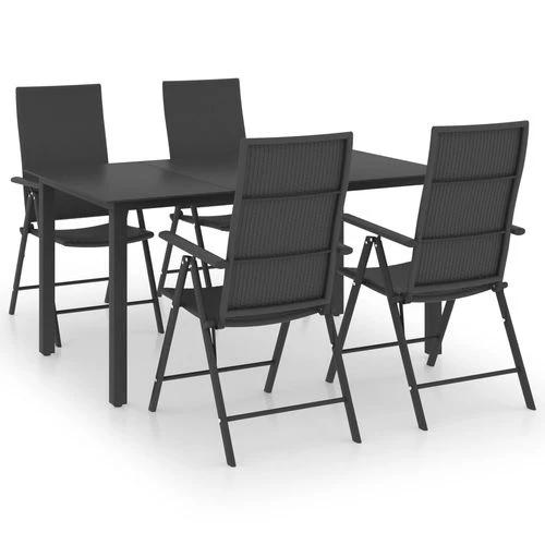 vidaXL 3 Piece Garden Dining Set 80x80x74 cm Weather-Resistant PE Rattan and Glass Table for Outdoor Patio Use by vidaXL