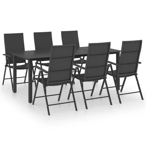 vidaXL vidaXL 3 Piece Garden Dining Set 80x80x74 cm Weather-Resistant PE Rattan and Glass Table for Outdoor Patio Use - Garden Set