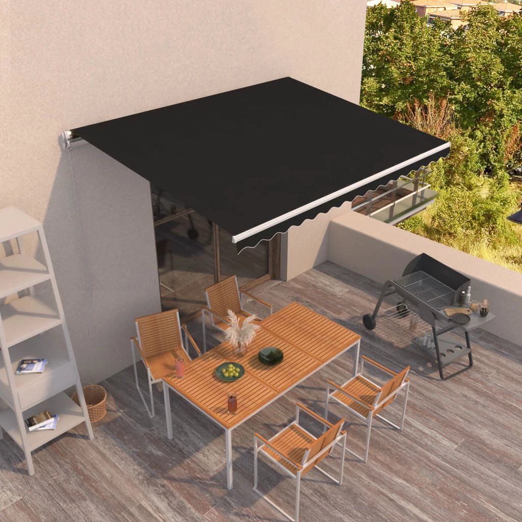 VidaXL Manual Retractable Awning 400x350 Burgundy UV Resistant Patio Shade For Outdoors by vidaXL