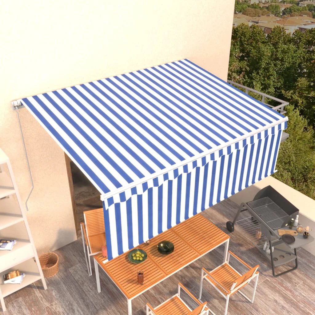 VidaXL Awning 3x2.5m Blue White Outdoor by vidaXL