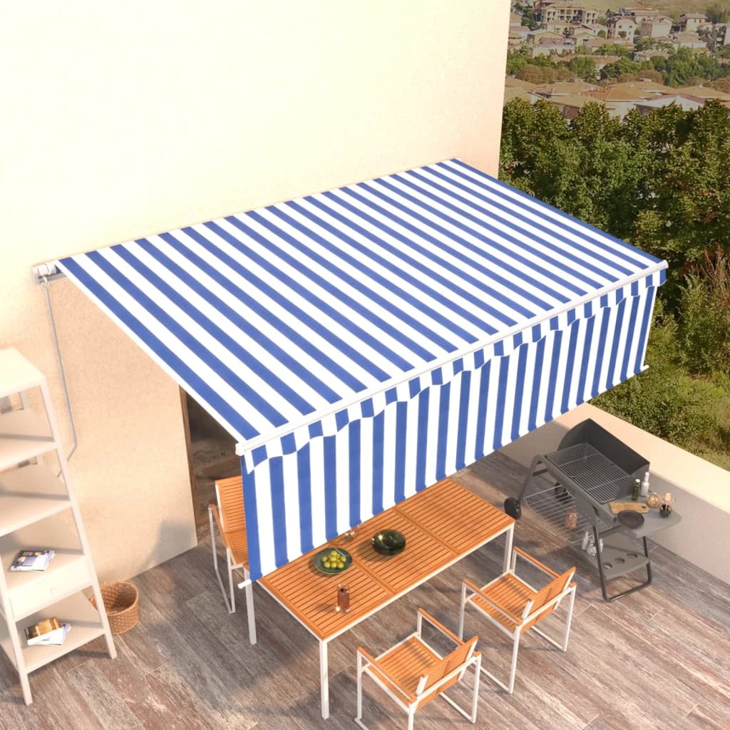 VidaXL Awning 3x2.5m Blue White Outdoor by vidaXL