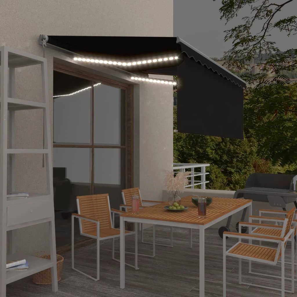 VidaXL Retractable Awning 3x2.5m Blind LED Patio by vidaXL