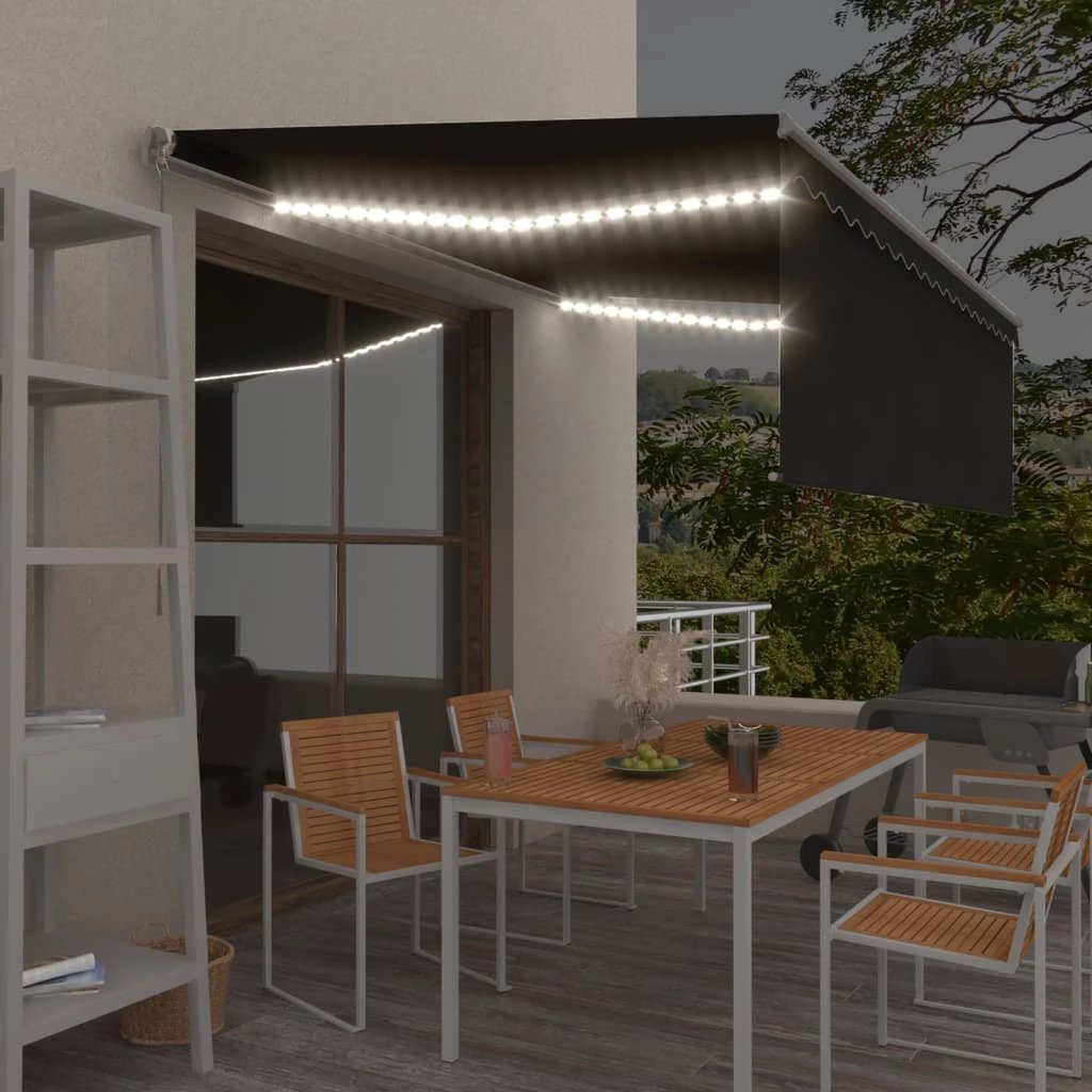 VidaXL Retractable Awning 3x2.5m Blind LED Patio by vidaXL