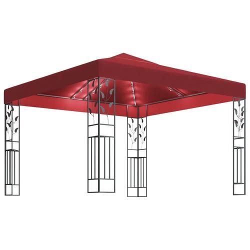 vidaXL Gazebo 3x3 m with LED String Lights for Outdoor Gatherings and Shade by vidaXL
