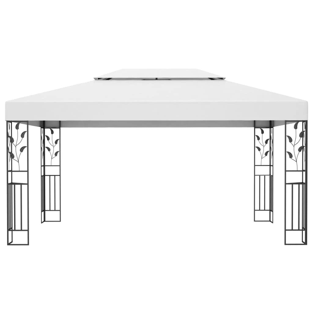 vidaXL vidaXL Gazebo with Double Roof&LED String Lights 3x4 m White - Gazebos