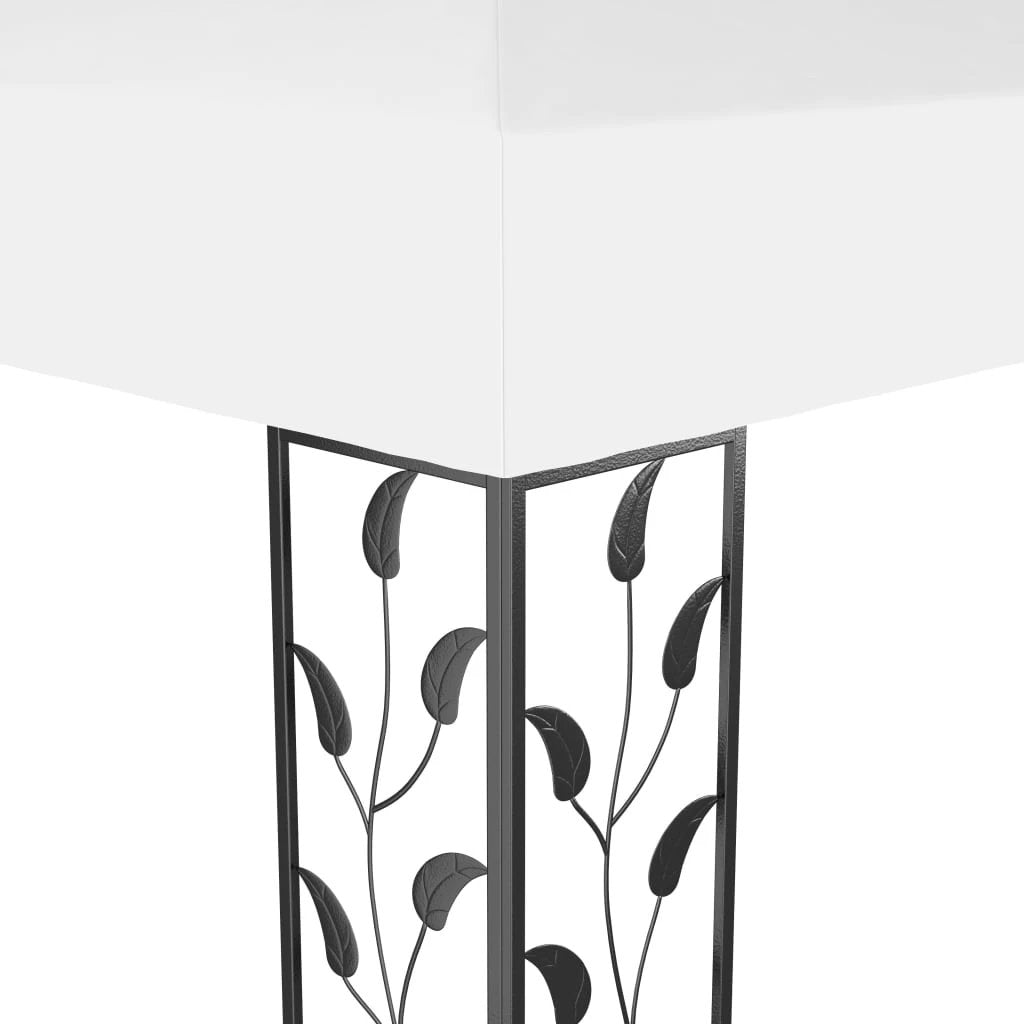 vidaXL Gazebo with Double Roof&LED String Lights 3x4 m White by vidaXL