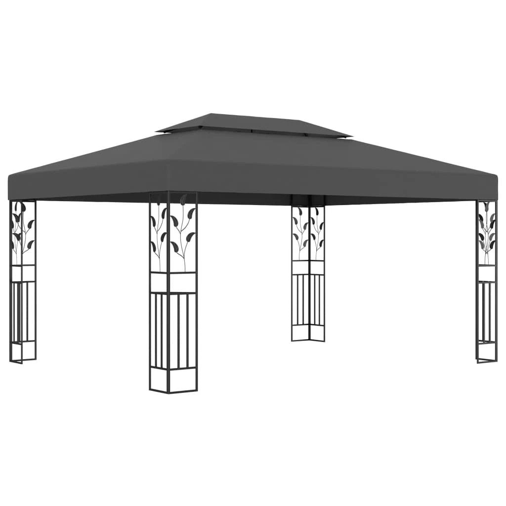 vidaXL vidaXL Gazebo with Double Roof&LED String Lights 3x4 m White - Gazebos