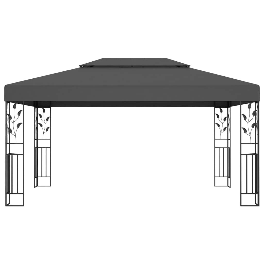 vidaXL vidaXL Gazebo with Double Roof&LED String Lights 3x4 m White - Gazebos
