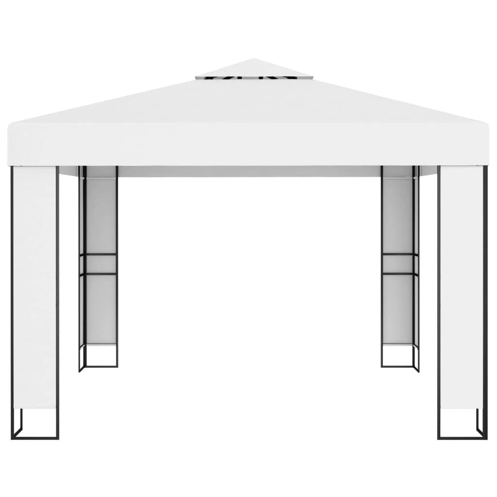 vidaXL vidaXL Gazebo with Double Roof&LED String Lights 3x3 m White - Uncategorized Gazebos