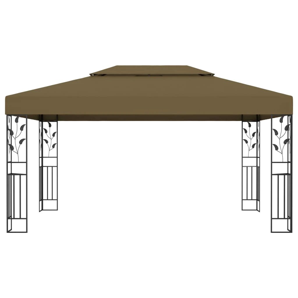 vidaXL Gazebo with Double Roof&LED String Lights 3x4 m White by vidaXL