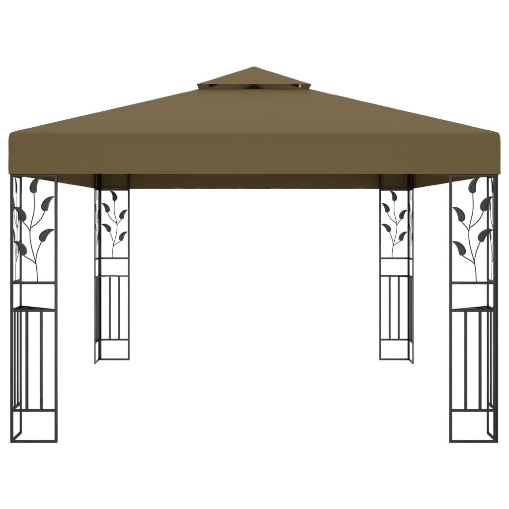 vidaXL Gazebo with Double Roof&LED String Lights 3x4 m White by vidaXL