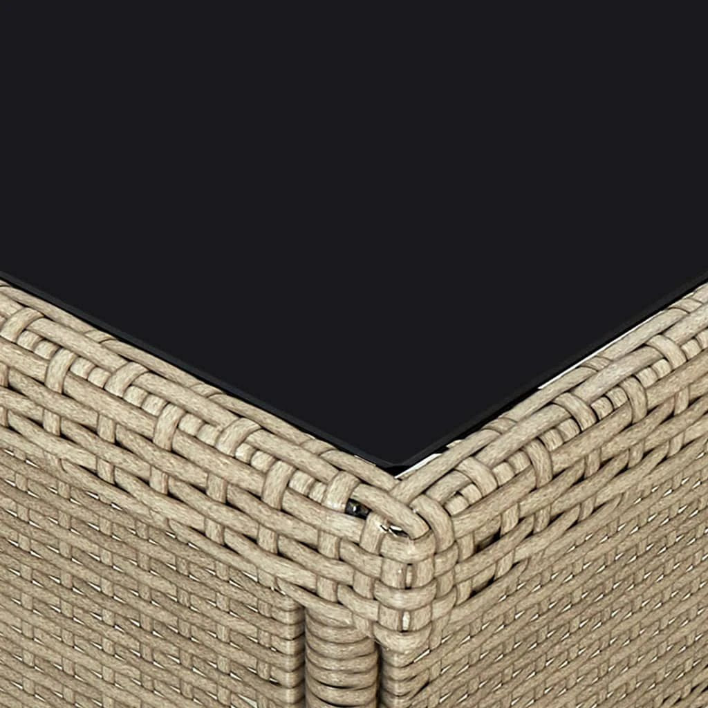 vidaXL vidaXL Outdoor Dining Table Black Poly Rattan and Solid Acacia Wood - Garden Table