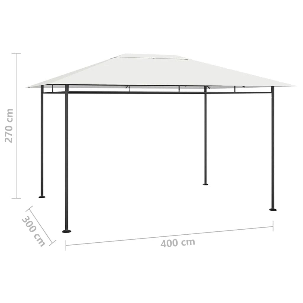 vidaXL Gazebo 4x3x2.7 m Cream, Taupe & Anthracite 180 g/m² - Gazebos